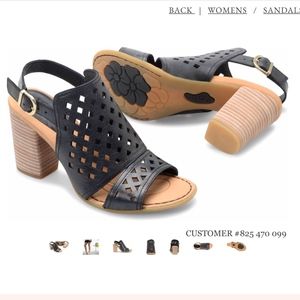 Born Havana Block Heel Leather Sandal